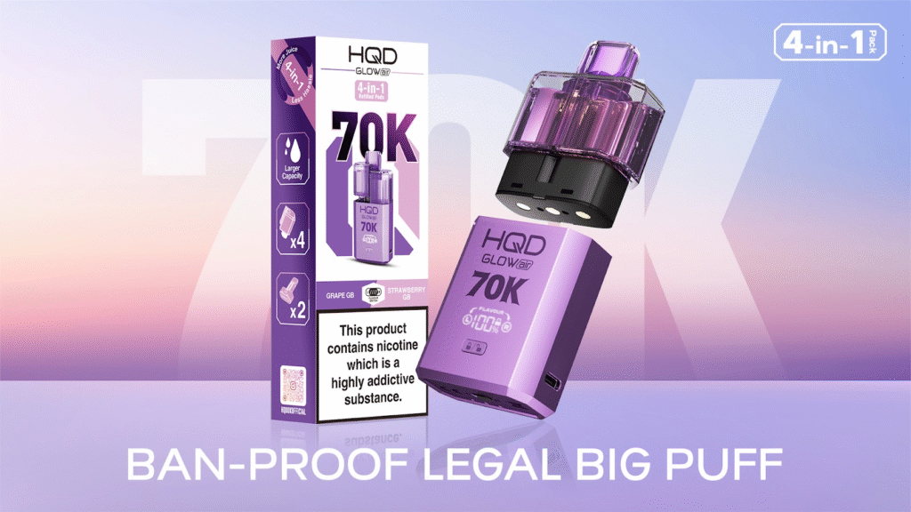 HQD Glow Air 70K Launches in the UK: First-Ever TPD-Compliant 70K Puff Vape with Dual Flavour Switch & 4-in-1 Pod System—Smart in Every Puff HQD Glow Air 70K Launches in the UK: First-Ever TPD-Compliant 70K Puff Vape with Dual Flavour Switch & 4-in-1 Pod System—Smart in Every Puff